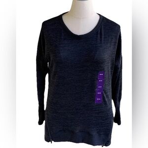 NWT Active Life Sweater Plus XXL Heather Charcoal Gray 2X Zip Athletic Comfy